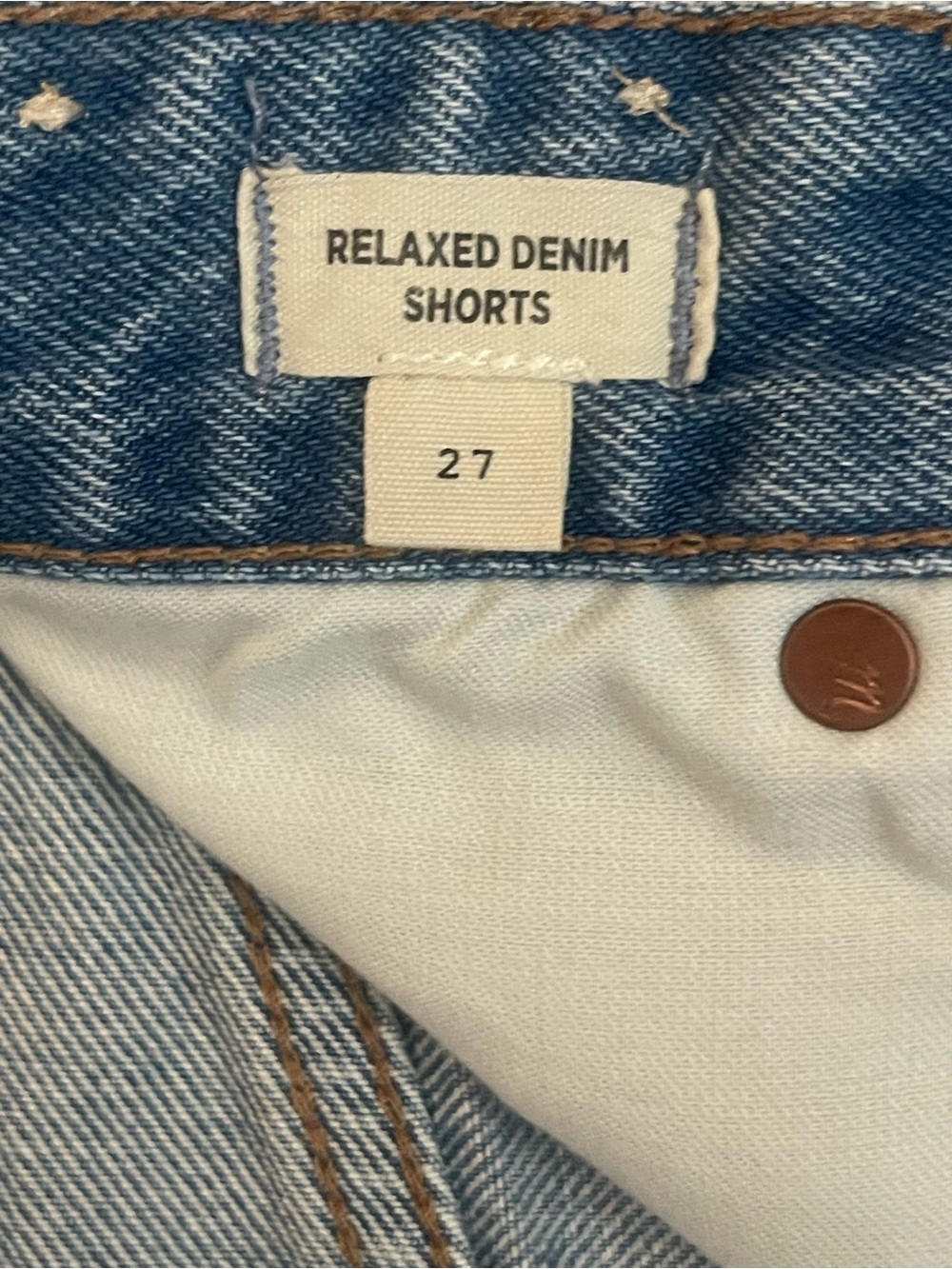 Madewell Relaxed Denim Shorts Blue Distressed Size 27 - Picture 4 of 6